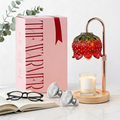 Strawberry Candle Warmer Lamp With Timer - Adjustable Height with Dimmable Warmer Lamp for All Candle Jars - Cute Strawberry Decor Gifts for Birthday Valentine Day for Women - Aesthetic Room Decor