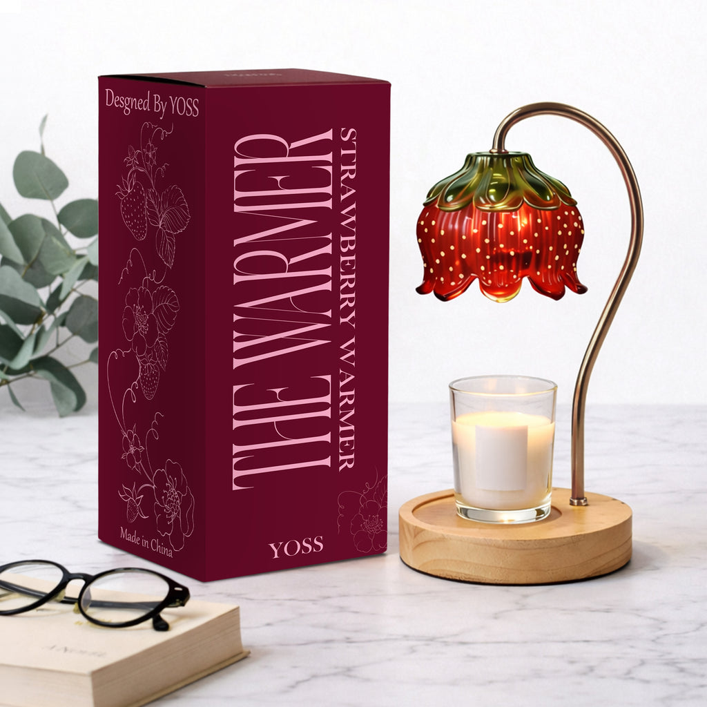 Strawberry Candle Warmer Lamp With Timer - Dimmable Warmer Lamp for All Candle Jars - Cute Strawberry Decor Gifts for Birthday Valentine Day for Women - Aesthetic Room Decor